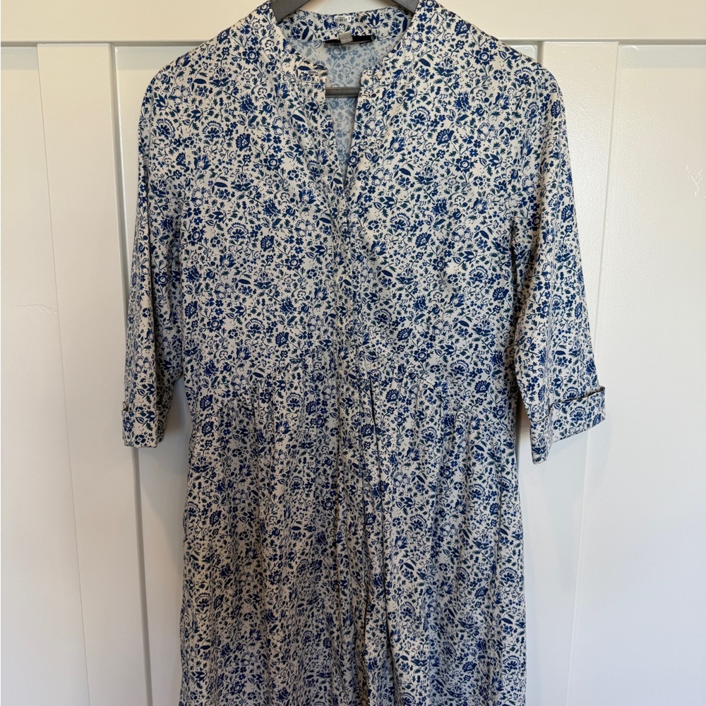 Floral Blue and White Dress